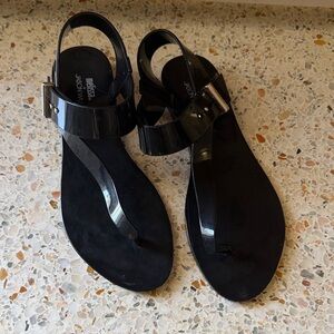 Melissa + Jason Wu Shiny Black Sandals